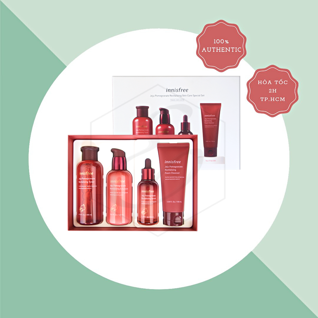 Bộ Dưỡng Da Innisfree Jeju Pomegranate Revitalizing Skin Care Special Set - 4 PCS